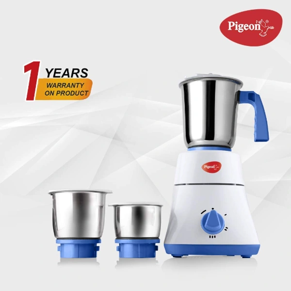 Pigeon By Stovekraft Mixer Grinder , Prime 550 W Mixer Grinder - 550W, WHITE, BLUE, 2 YEAR